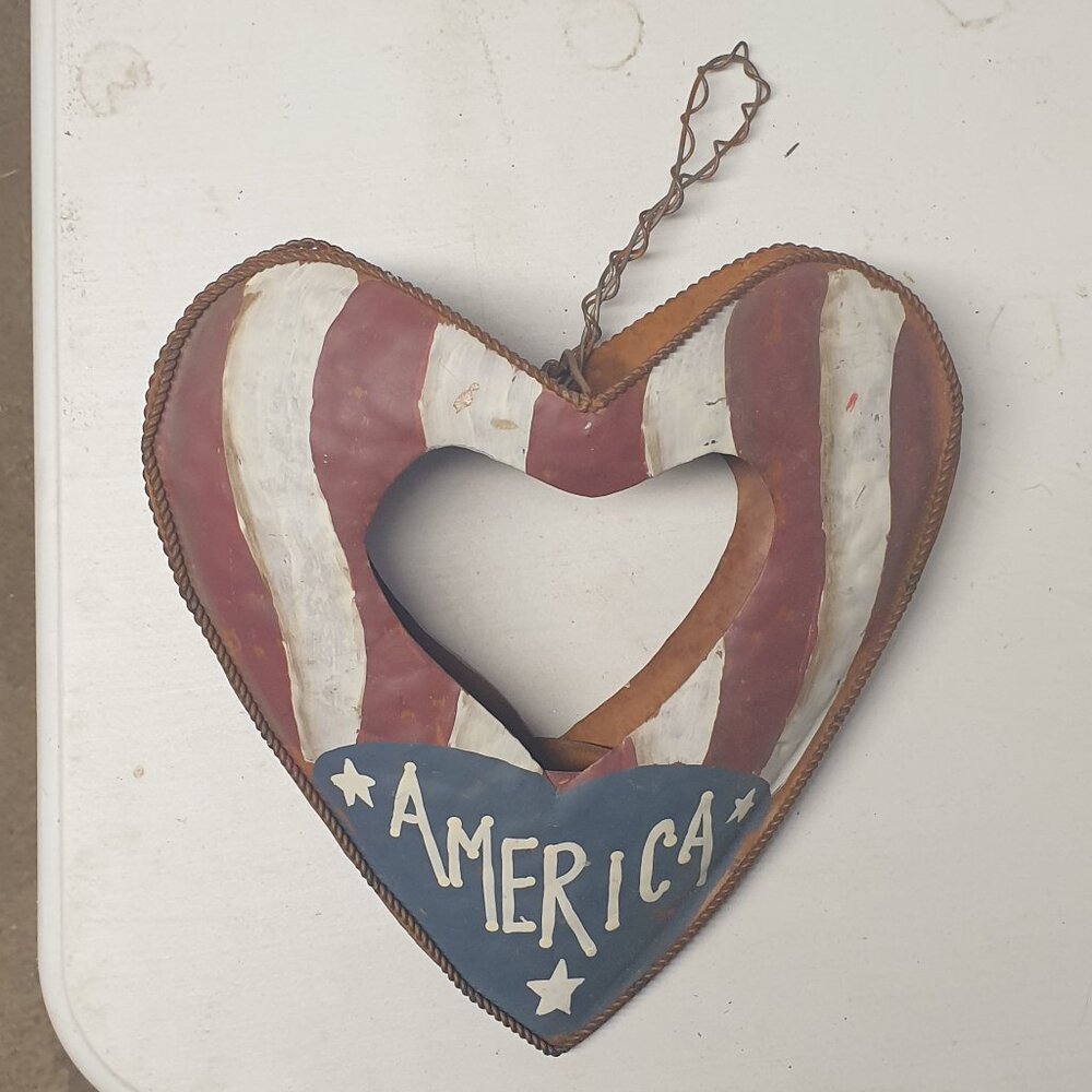 America Metal Flag Hanging Decor Patriotic